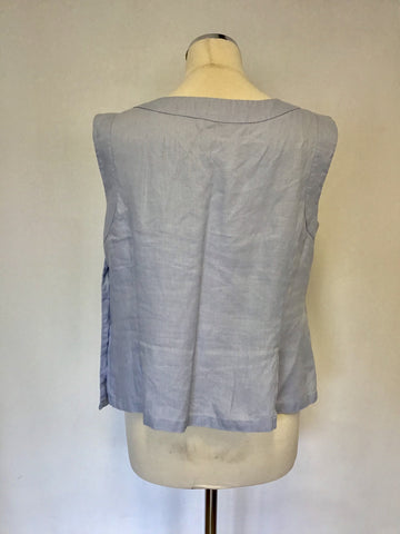 HOBBS PALE BLUE LINEN SLEEVELESS YACHT TOP SIZE 12