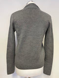 COMPTOIR DES COTONNIERS GREY WOOL ZIP FRONT CARDIGAN SIZE S