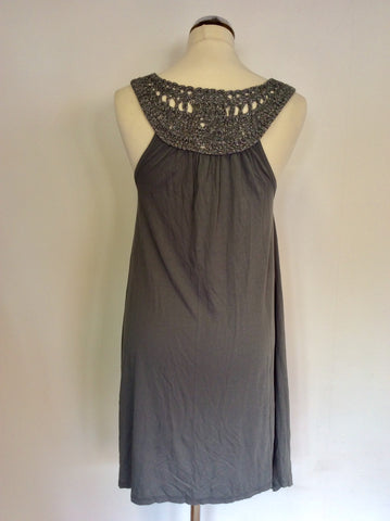 BRAND NEW FLY 53 DARK GREY & BLACK PRINT SLEEVELESS LONG  TUNIC TOP