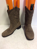 BRAND NEW HOTTER BROWN SUEDE SHORT BOOTS SIZE 8/42
