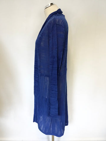 PHASE EIGHT ROYAL BLUE COTTON BLEND LONG CARDIGAN SIZE 18