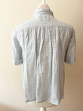 JIGSAW PALE BLUE LINEN SHORT SLEEVE SHIRT SIZE 8