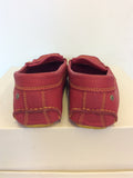 UGG FUSHIA PINK LEATHER LOAFER FLATS SIZE 6.5/39.5