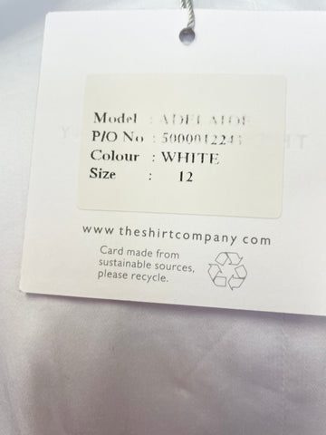 BRAND NEW THE SHIRT COMPANY ADELAIDE WHITE COTTON TIE BELT FIT & FLARE DRESS SIZE 12