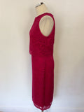 M&CO BOUTIQUE BERRY PINK LACE SLEEVELESS DRESS SIZE 14