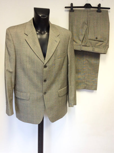 MAGEE BLACK & GREY PRINCE OF WALES CHECK WOOL SUIT SIZE 42 R