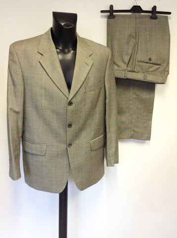 MAGEE BLACK & GREY PRINCE OF WALES CHECK WOOL SUIT SIZE 42 R