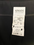 ARMANI COLLEZIONI BLACK 100% SILK HIGH RISE WIDE LEG TROUSERS  SIZE 48 UK 16