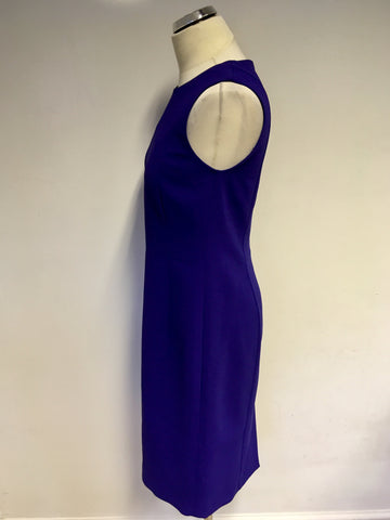HOBBS PURPLE SLEEVELESS PENCIL DRESS SIZE 12