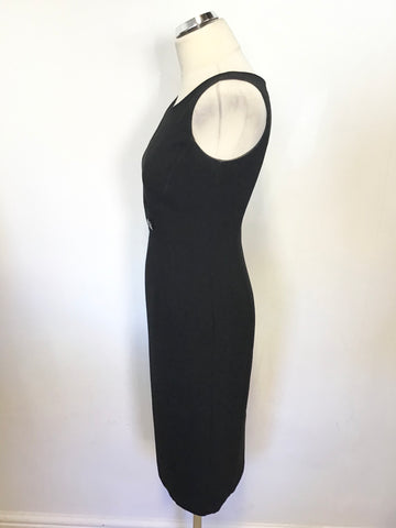 MARKS & SPENCER BLACK SLEEVELESS PENCIL DRESS SIZE 8