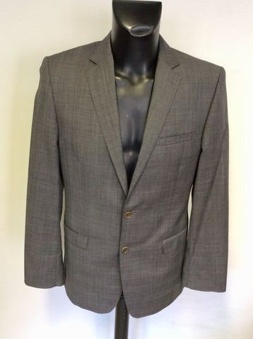 FRENCH CONNECTION GREY CHECK WOOL BLEND SUIT SIZE 40L
