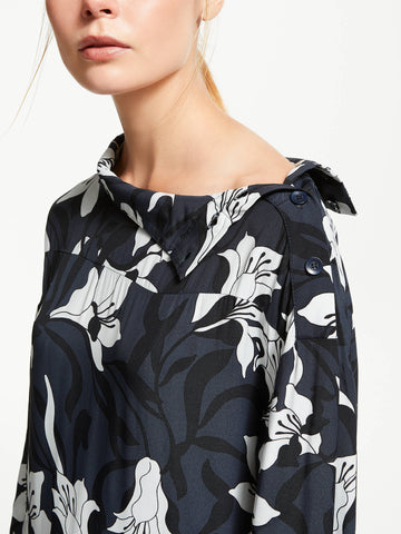 BRAND NEW KIN BY JOHN LEWIS LOKI FLORAL PRINT BUTTON COLLAR MIDI DRESS SIZE 16