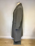 BARBARA LEBEK GREY WOOL & CASHMERE LONG COAT SIZE 14