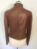 MULBERRY BROWN SOFT LEATHER ZIP UP JACKET SIZE 12