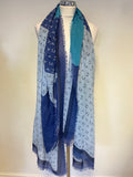 ARMANI JEANS BLUE & TURQUOISE AJ PRINT SCARF /WRAP