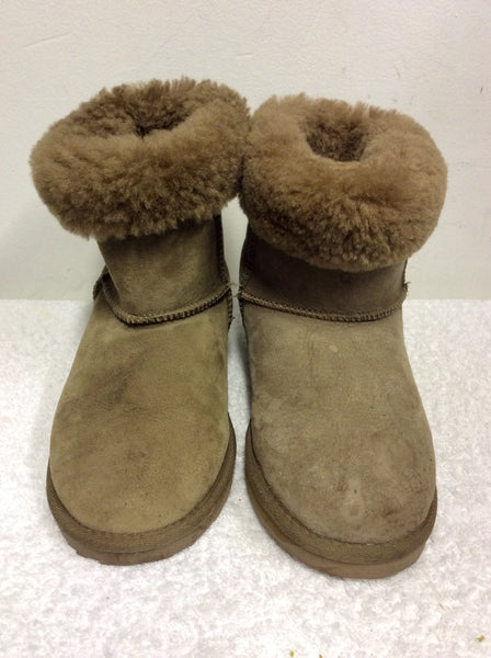 EMU STINGER LO LIGHT BROWN SHEEPKIN BOOTS SIZE 6/39