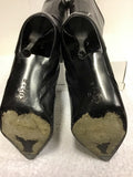 KAREN MILLEN BLACK LEATHER & HORSE BIT TRIM BOOTS SIZE 6/39