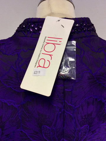 BRAND NEW LIBRA PURPLE JEWEL TRIM DRESS & JACKET SIZE 18