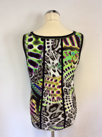 MARCCAIN SPORT PRINT SLEEVELESS VEST TOP SIZE N6 UK 18/20