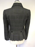 HOBBS GREY & PURPLE CHECK WOOL JACKET SIZE 10