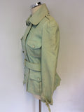 MULBERRY LIGHT GREEN COLOUR WASH LEATHER JACKET SIZE 10