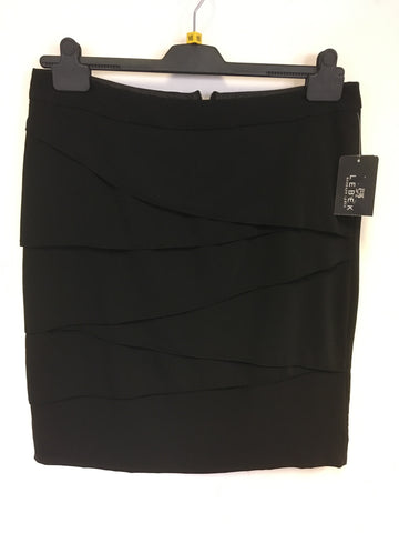 BRAND NEW BARBARA LEBEK BLACK TIERED PANELS STRAIGHT SKIRT SIZE 16