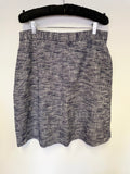 WHISTLES NAVY & WHITE TWEED A LINE SKIRT WITH POCKETS SIZE 14