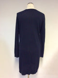 WHISTLES DARK BLUE ZIP TRIM KNIT DRESS SIZE 12