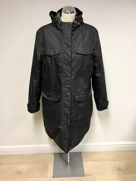 CRAGHOPPERS DARK GREY HOODED WATERPROOF & WINDPROOF COAT SIZE 16