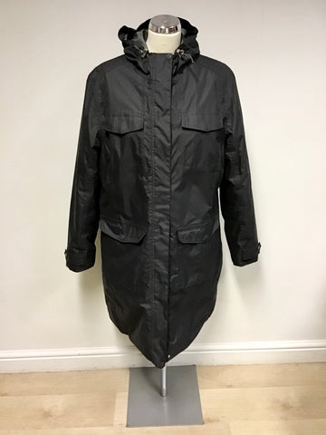 CRAGHOPPERS DARK GREY HOODED WATERPROOF & WINDPROOF COAT SIZE 16