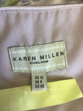 KAREN MILLEN PALE LILAC EMBROIDERED SILK STRAPLESS SPECIAL OCCASION DRESS SIZE 12