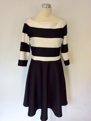 COAST BLACK & WHITE STRIPE SPECIAL OCCASION DRESS SIZE 16