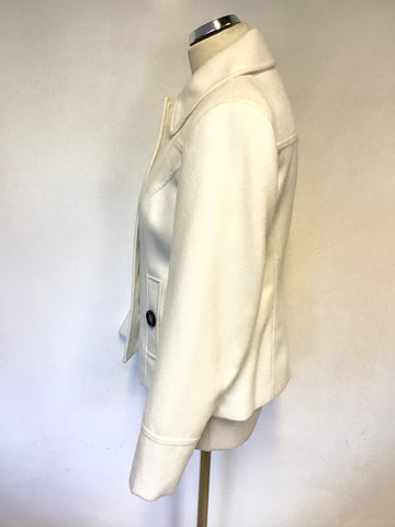 MARKS & SPENCER IVORY BUTTON UP JACKET SIZE 10