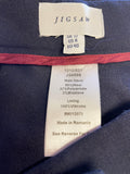 JIGSAW NAVY BLUE WOOL BLEND STRAIGHT LEG ANKLE GRAZER TROUSERS SIZE 12