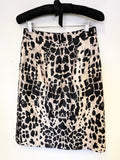 LK BENNETT ‘APPLE’ BALLERINA BLUSH & BLACK PRINT A-LINE SKIRT SIZE 8