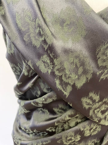 PHASE EIGHT DARK GREEN FLORAL JACQUARD PRINT SLEEVELESS PENCIL DRESS SIZE 16