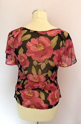 KAREN MILLEN FLORAL PRINT SILK TOP SIZE 12