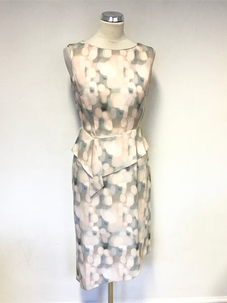 BRAND NEW PHASE EIGHT PASTEL PINK ,BLUE & GREY HUES SLEEVELESS PENCIL DRESS SIZE 10