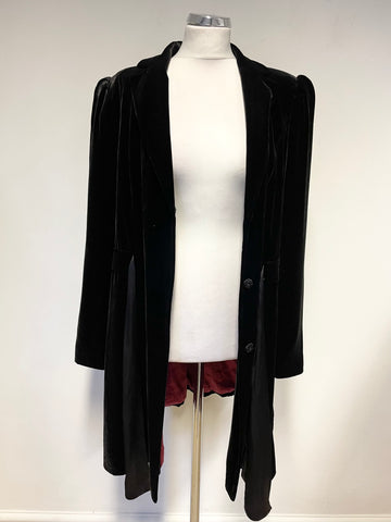 GIVe BY GEORGE DAVIES BLACK VELVET SPECIAL OCCASION COAT SIZE V1 UK 16