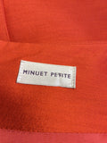 MINUET PETITE ORANGE WOOL & SILK BLEND PENCIL DRESS SIZE 14