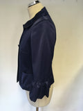 LK BENNETT DARK BLUE SATIN SPECIAL OCCASION JACKET SIZE 12