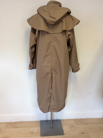 COUNTRY ESTATE LIGHT BROWN WATERPROOF RIDING COAT SIZE 14