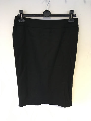 WHISTLES BLACK WOOL KNEE LENGTH PENCIL SKIRT SIZE 10
