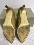 HOBBS CAMEL PATENT LEATHER HEELS SIZE 5.5/ 38.5