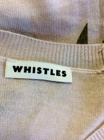 WHISTLES LIGHT PINK,GREYS & BROWN CAMOFLAGE PRINT JUMPER SIZE 8