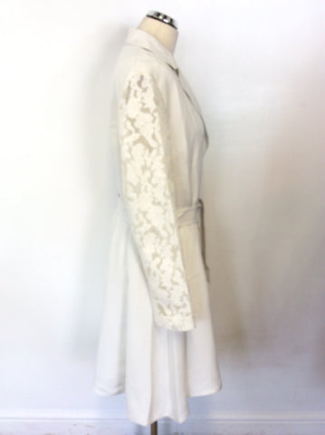 BRAND NEW ELIE TAHARI WHITE LACE SLEEVE SPECIAL OCCASION COAT SIZE XL