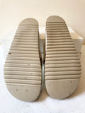 OYSHO SILVER & GREY PEARL LEATHER SLIDER MULES SIZE 7/40