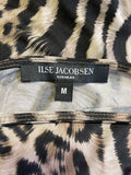 ISLE JACOBSEN BROWN LEOPARD PRINT LONG SLEEVE TUNIC TOP SIZE M