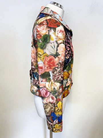 BRAND NEW TED BAKER LORNAH MULTI COLOURED FLORAL & BUTTERFLY PRINT JACKET SIZE 2 UK 10