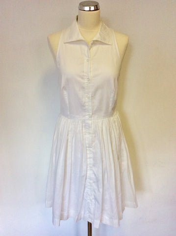 REISS WHITE COTTON SLEEVELESS DRESS SIZE 10